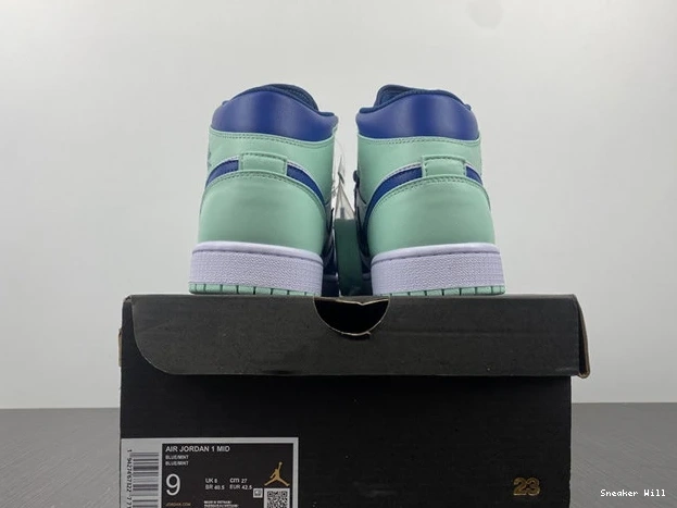 Jordan1 Mid Fashionable 487 Mint Mystic Navy Foam 5334 554724- 0603